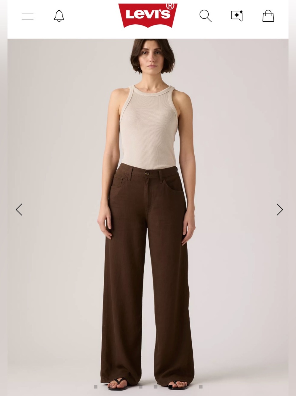 NWT Levi’s Cinch Waist Wide Leg Brown Jeans